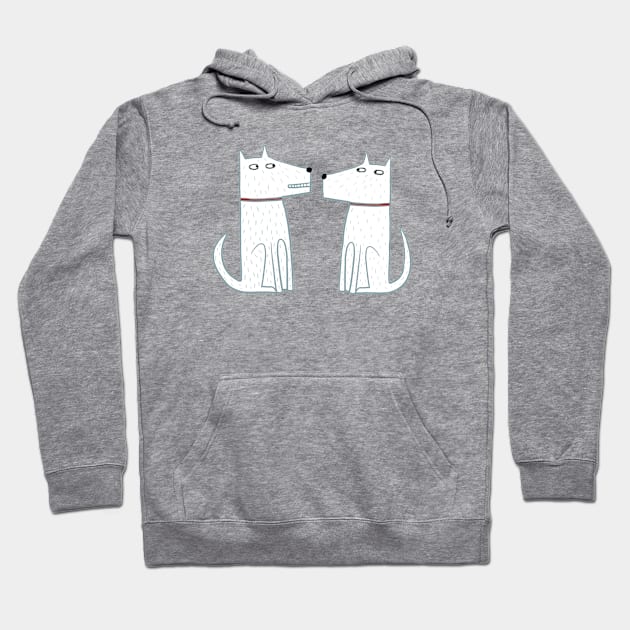 Two White Dogs Hoodie by NicSquirrell